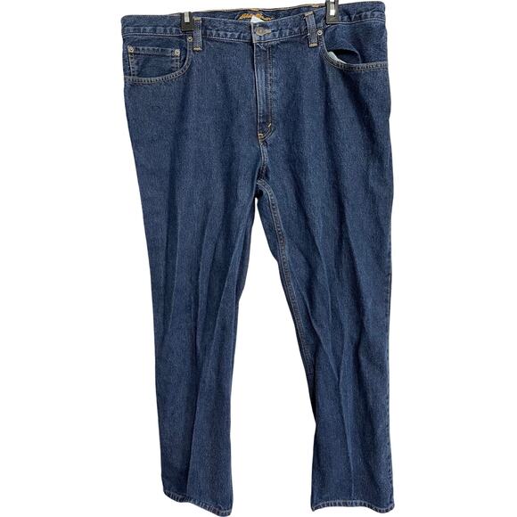Eddie Bauer Straight Jeans Mens 40X34 (41X33) Dark Wash Blue Denim 100% Cotton - Picture 1 of 5